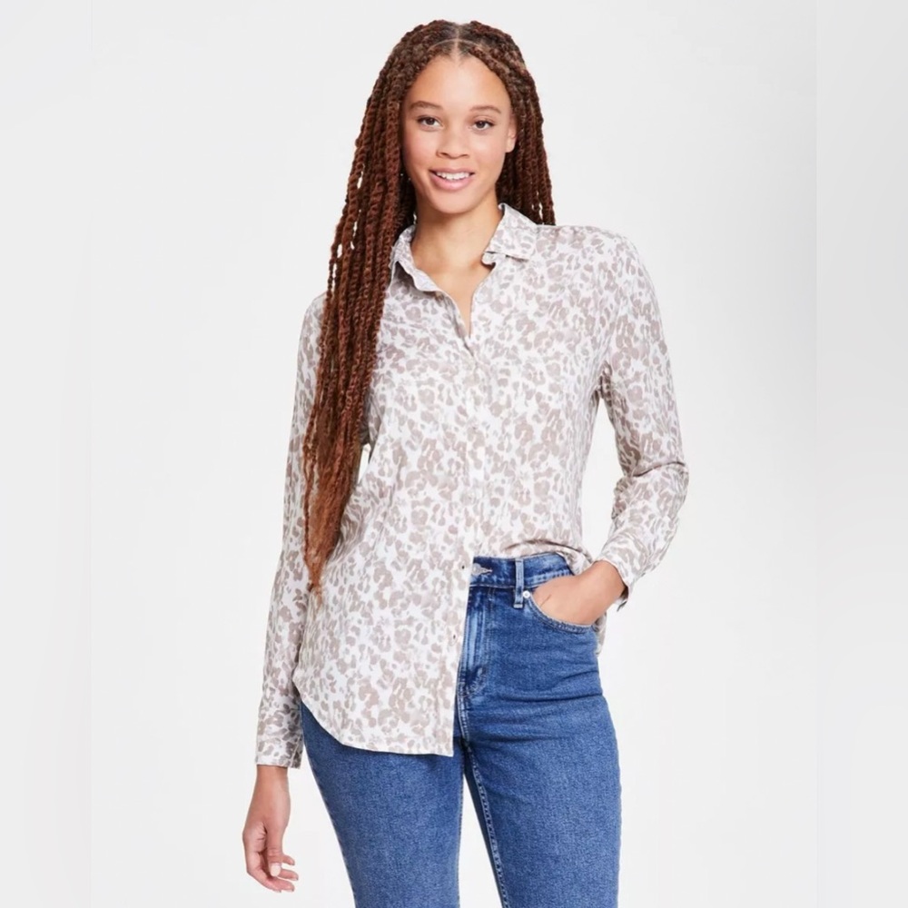 Calvin Klein Womens Button-Down Shirt
